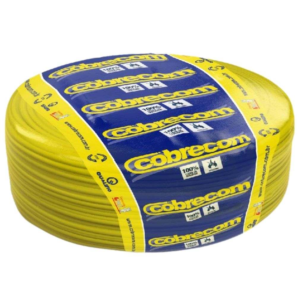 Cabo elétrico amarelo Cobrecom